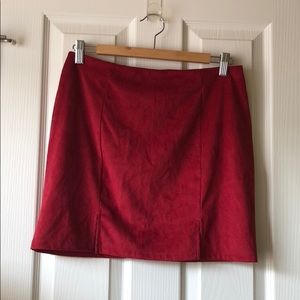 Red Velvet Mini Skirt